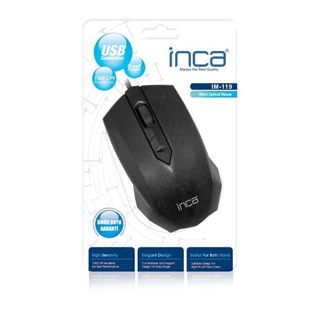 Inca IM-119 Siyah Optik Kablolu Mouse