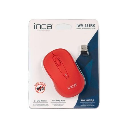 Inca IWM-331RK Kırmızı Optik Kablosuz Sesiz Mouse