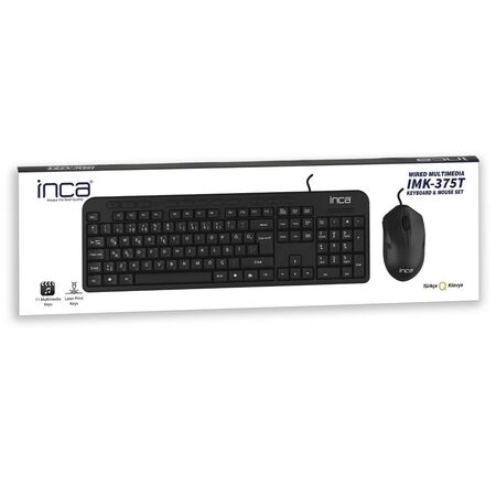 Inca IMK-375T Siyah Kablolu Q Klavye Mouse Seti