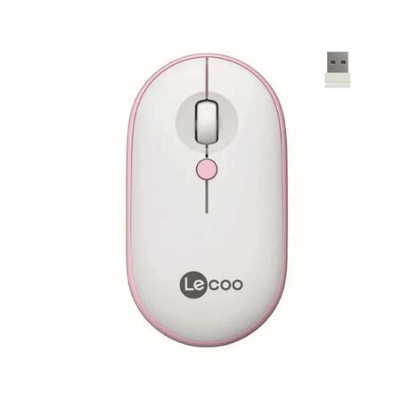 Lecoo WS212 Pembe Beyaz Optik Kablosuz Mouse