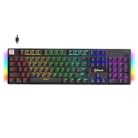 North Shield Siyah Blue Switch RGB Mekanik Oyuncu Q Klavye