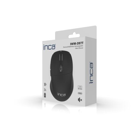 Inca IWM-397T Siyah Optik Bluetooth Kablosuz Şarjlı Sessiz Mouse