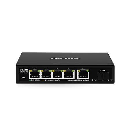 D-Link DMS-F106TS 5 Port 10G/2.5G Multi-Gigabit SFP ve Ağ Switchi