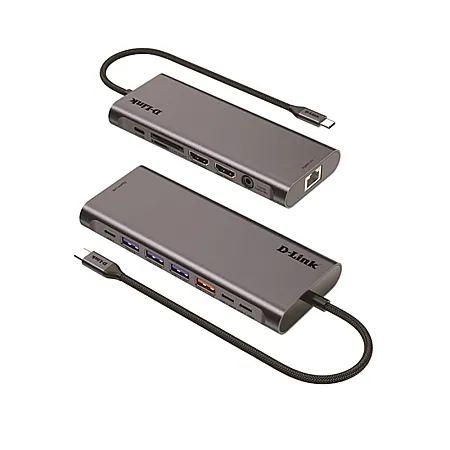 D-Link DUB-C114 14’ü 1 Arada USB-C Hub Çift HDMI 4K 60Hz Gigabit Ethernet SD ve MicroSD Kart Okuyucu