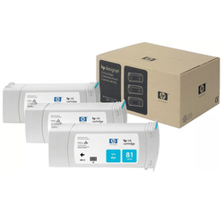 HP 81-C5067A Mavi Orijinal Kartuş 3Lü Paket